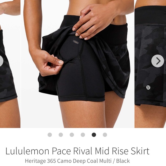 Lululemon Pace Rival Mid Rise Skirt
Heritage 365 Camo Deep Coal Multi / Black - Picture 2 of 6